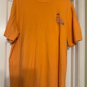 Izod Men's Orange Short-Sleeve Tee with Flamingo Chest Graphic